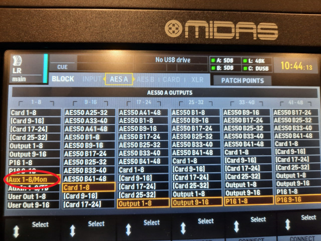 Monitor Output to AES Outputs 7 and 8